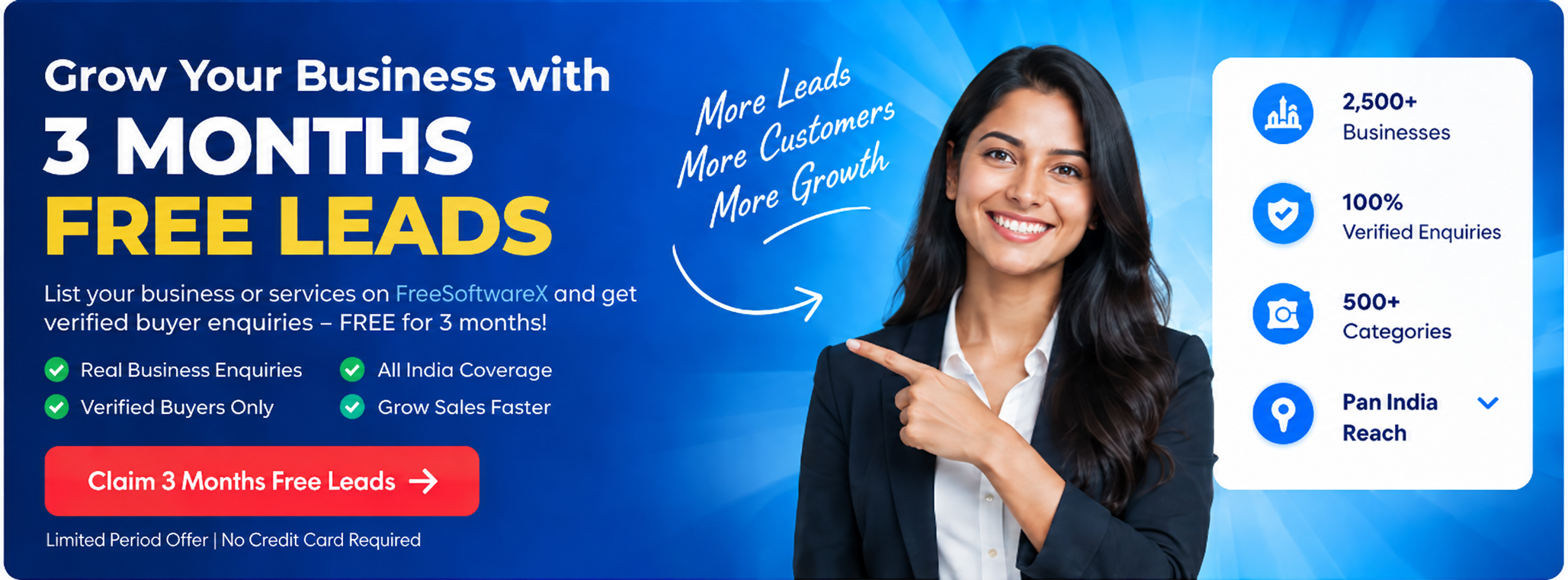 Grow Your Business with 3 Months Free Leads on FreeSoftwareX