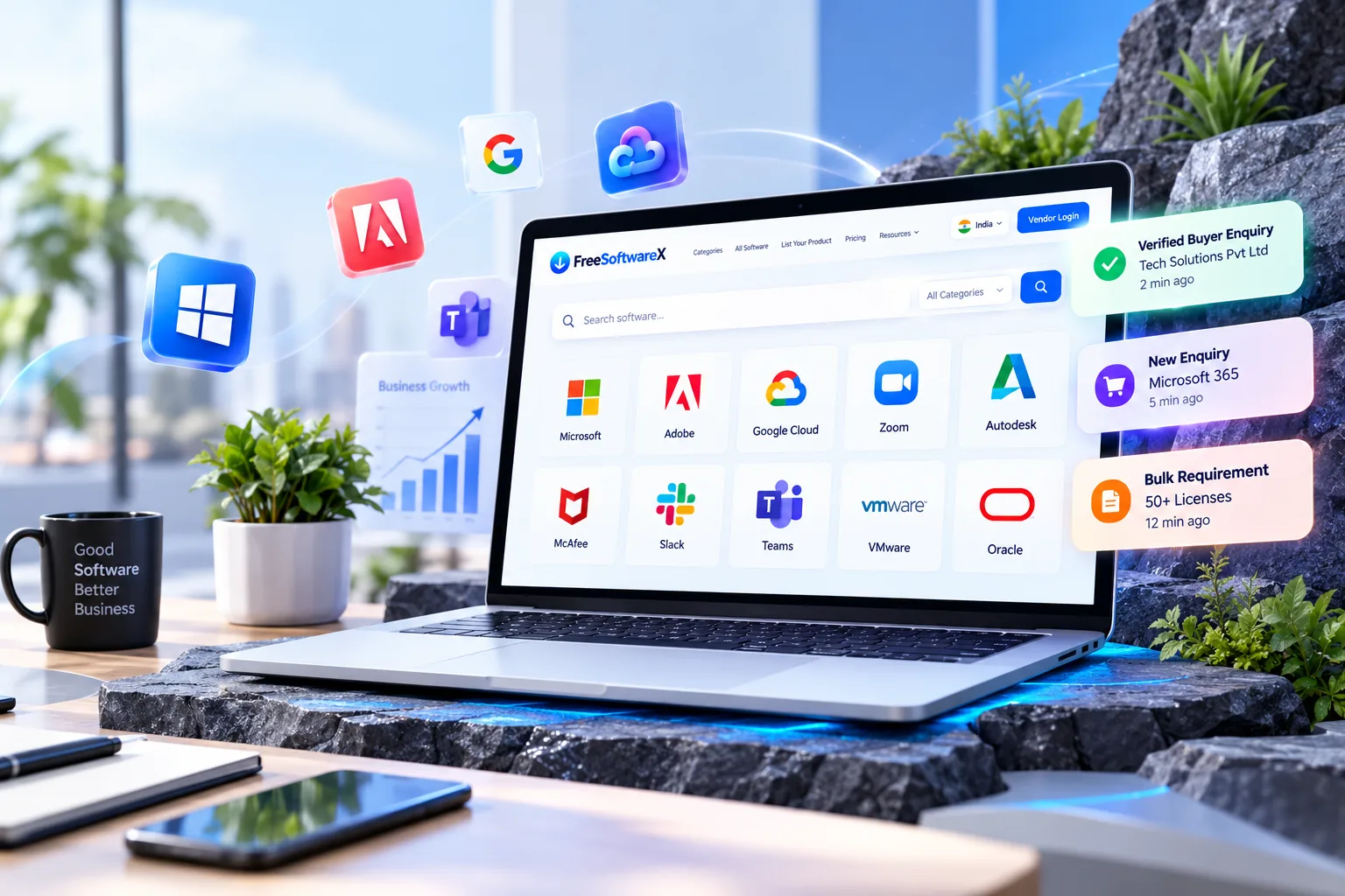 FreeSoftwareX marketplace — list your software and get verified buyer enquiries