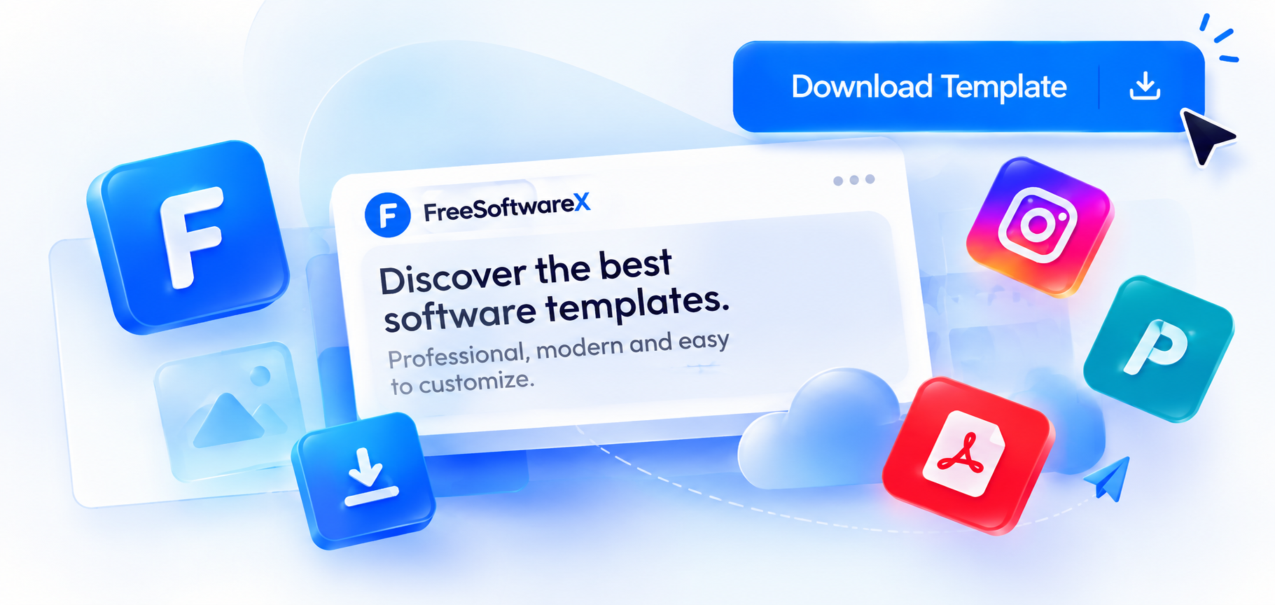 FreeSoftwareX social media template mockup